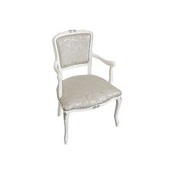 Polstrovaná židle s područkami ve stříbrné barvě Nerea