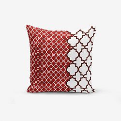 Povlak na polštář s příměsí bavlny Minimalist Cushion Covers Modern Geometric Rojo, 45 x 45 cm