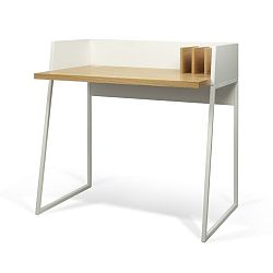 Pracovní stůl Volga White/Oak, 90x60x88 cm