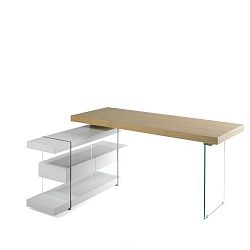 Pracovní stůl ze dřeva a skla Ángel Cerdá Moneta