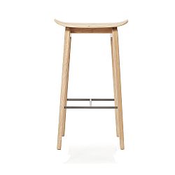 Přírodní barová židle  z dubového dřeva NORR11 NY11, 65 x 35  cm
