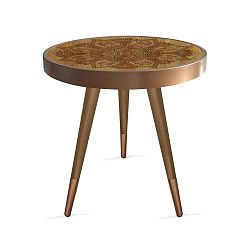 Příruční stolek Rassino Brown Oriental Circle, ⌀ 45 cm