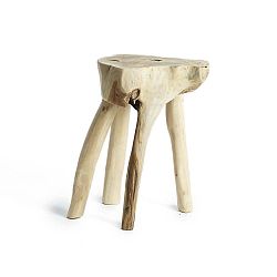 Příruční stolek z teakového dřeva Simla Jungle, ⌀ 30 cm