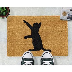 Rohožka z přírodního kokosového vlákna Artsy Doormats Cat, 40 x 60 cm