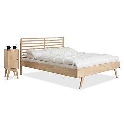 Ručně vyráběná postel z masivního březového dřeva Kiteen Notte, 160 x 200 cm