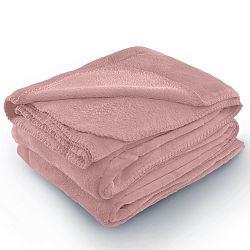 Růžová deka z mikrovlákna AmeliaHome Tyler, 220 x 240 cm