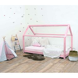 Růžová dětská postel bez bočnic ze smrkového dřeva Benlemi Tery, 120 x 200 cm