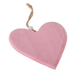 Růžová dřevěná závěsná dekorace Dakls So Cute Heart