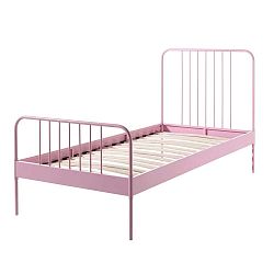 Růžová kovová dětská postel Vipack Jack, 90 x 200 cm