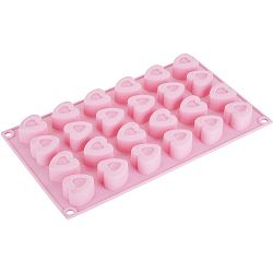 Růžová silikonová forma na mini dezerty Tantitoni Hearts
