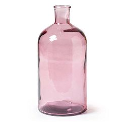Růžová skleněná váza La Forma Semplice, výška 28 cm