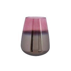 Růžová skleněná váza PT LIVING Oiled, výška 18 cm