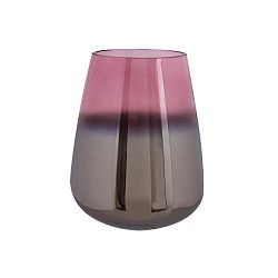 Růžová skleněná váza PT LIVING Oiled, výška 23 cm