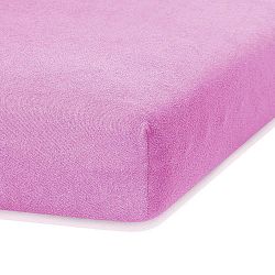 Růžové elastické prostěradlo s vysokým podílem bavlny AmeliaHome Ruby, 200 x 100-120 cm