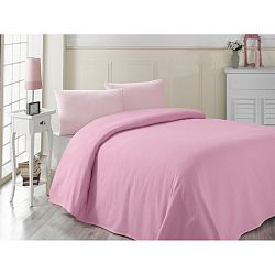 Růžový lehký přehoz přes postel Pembe, 200 x 230 cm