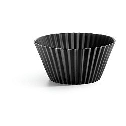 Sada 12 černých silikonových košíčků na muffiny Lékué Single, ⌀ 7 cm