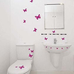 Sada 18 samolepek Fanastick Pink Butterflies