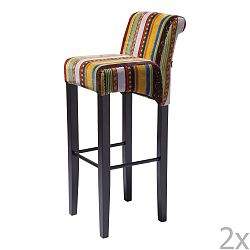 Sada 2 barových židlí s podnožím z bukového dřeva Kare Design British