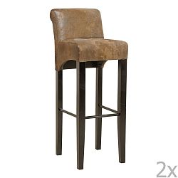 Sada 2 barových židlí s podnožím z bukového dřeva Kare Design Vintage