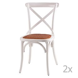 Sada 2 bílých dřevěných jídelních židlí sømcasa Ariana