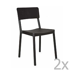 Sada 2 černých zahradních židlí Resol Lisboa