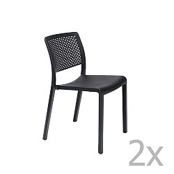 Sada 2 černých zahradních židlí Resol Trama Simple