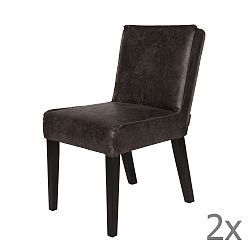 Sada 2 černých židlí s potahem z recyklované kůže De Eekhoorn Rodeo