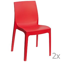 Sada 2 červených jídelních židlí Castagnetti Rome