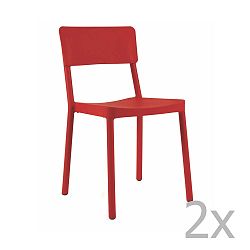 Sada 2 červených zahradních židlí Resol Lisboa