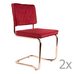 Sada 2 červených  židlí Zuiver Diamond Kink