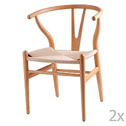 Sada 2 dřevěných  jídelních židlí sømcasa Ada