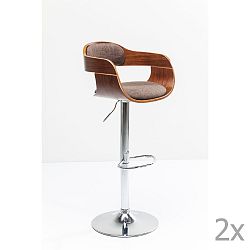 Sada 2 hnědých barových židlí Kare Design Monaco Schoko