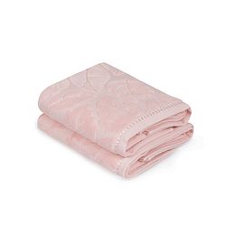 Sada 2 pudrově růžových ručníků Velver, 50 x 90 m
