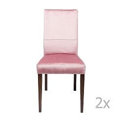 Sada 2 růžových jídelních židlí s nožičkami z bukového dřeva Kare Design Mara