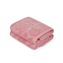Sada 2 růžových ručníků Velver, 50 x 90 m