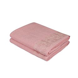 Sada 2 růžových ručníků z čisté bavlny Mariana, 90 x 150 cm