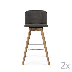 Sada 2 šedých barových židlí Tenzo Tom, výška 99 cm