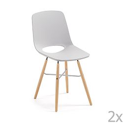 Sada 2 šedých jídelních židlí La Forma Kint