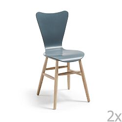 Sada 2 šedých jídelních židlí La Forma Talic