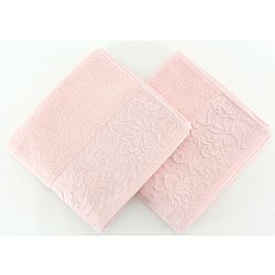 Sada 2 světle růžových ručníků Burumcuk, 50 x 90 cm