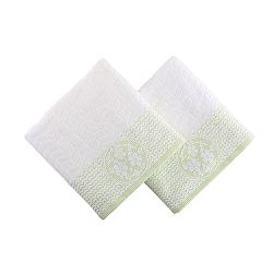 Sada 2 zeleno-bílých ručníků z bavlny Armada, 90 x 50 cm