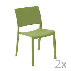 Sada 2 zelených zahradních jídelních židlí Resol Fiona