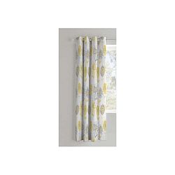 Sada 2 žluto-bílých závěsů s motivem květin Catherine Lansfield, 168 x 183 cm