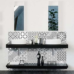 Sada 24 nástěnných samolepek Ambiance Modern Tiles, 10 x 10 cm