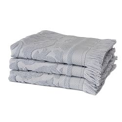 Sada 3 fialových ručníků z organické bavlny Seahorse, 60 x 110 cm
