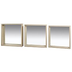Sada 3 nástěnných zrcadel s rámem ze dřeva paulownia SantiagoPons Jane