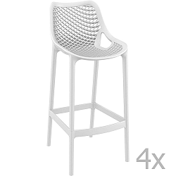 Sada 4 bílých barových židlí Resol Grid Simple, výška 75 cm