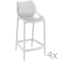 Sada 4 bílých barových židlí Resol Grid, výška 65 cm