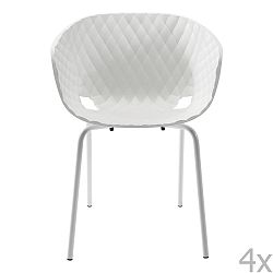 Sada 4 bílých jídelních židlí Kare Design Radar Bubble