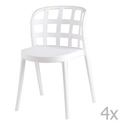 Sada 4 bílých jídelních židlí sømcasa Gina